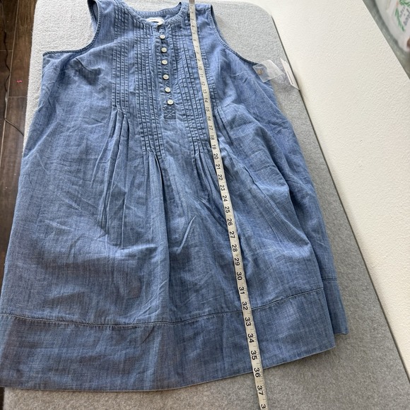 New Sonoma Denim Pintuck Sleeveless Mini Dress Pockets Women's XL Cotton Classic - Picture 7 of 8